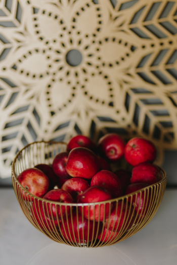 Red apples and golden oak leaves Red apples and golden oak leaves