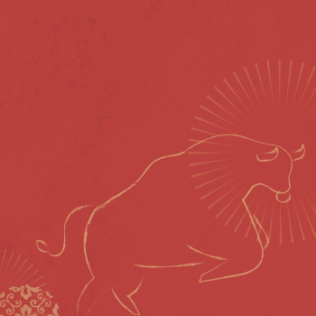 Red background, Chinese gold bull | Free Photo - rawpixel