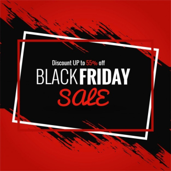 Red background with black ink for black friday sales