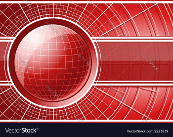 Red background with globe vector image Red background with globe vector image