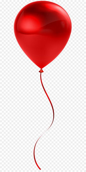 Red Balloon Heart Design - Single Red Balloon Transparent Clip Art 