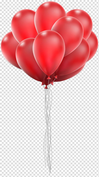 Red balloon lot, Red Love Balloon Heart, Balloon Bunch transparent background PNG clipart