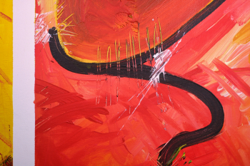 Red, Black, and White Abstract Painting Red, Black, and White Abstract Painting