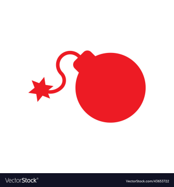 red bomb with lit fuse solid icon red bomb with lit fuse solid icon