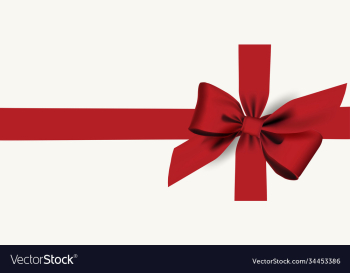 red bow and ribbon isolated with horizontal