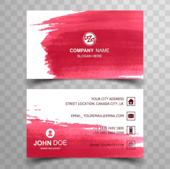 Red brush stroke visiting card design