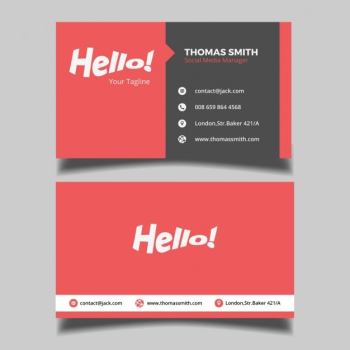 Red business card