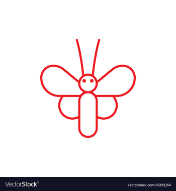 red butterfly line art icon