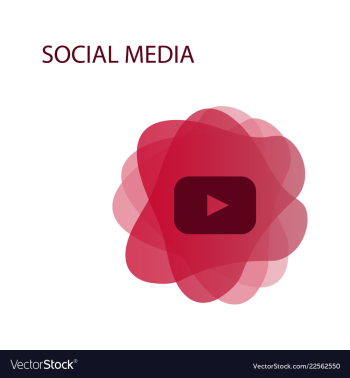 Red button video player social media youtube eps vector image Red button video player social media youtube eps vector image