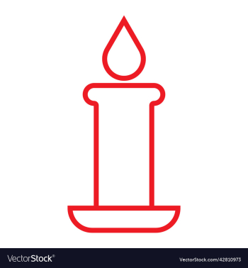 red candle line art icon red candle line art icon