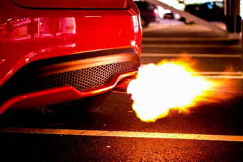 red car blowing turbo red car blowing turbo