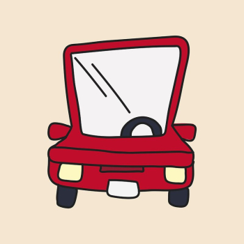 Red car cartoon illustration, transportation | Free Photo Illustration - rawpixel