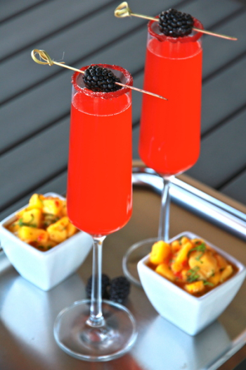 Red champagne cocktail Red champagne cocktail