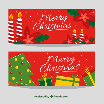 Red christmas banner