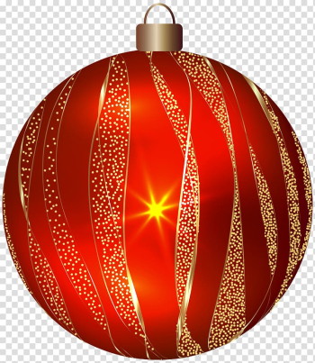Red Christmas Bauble , Christmas ornament , Christmas Ball transparent background PNG clipart