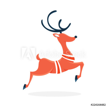 Red christmas deer silhouette