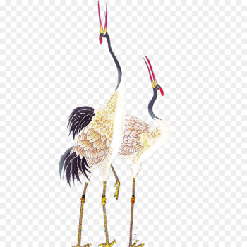 Red-crowned crane Bird Painting - Crane Red-crowned crane Bird Painting - Crane
