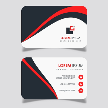 Red & Dark Grey Business Card