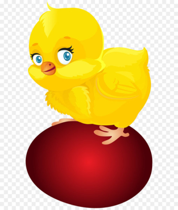 Red Easter egg Easter Bunny Chicken Duck Clip art - Red Easter Egg and Chicken PNG Clip Art 