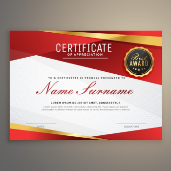 Red elegant certificate Red elegant certificate
