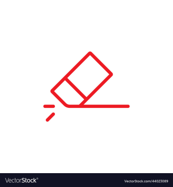 red eraser abstract line art icon