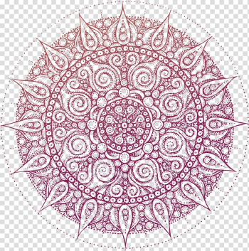 Red floral , Coloring book Mandala Adult Meditation, Buddhism pattern transparent background PNG clipart