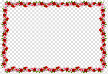 Red floral frame, Borders and Frames Rose , beautiful design transparent background PNG clipart