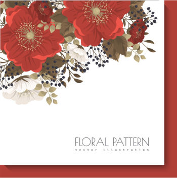 Red floral frame red and white flowers Free Vector Red floral frame red and white flowers Free Vector
