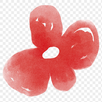 Red flower png sticker, watercolor | Free PNG - rawpixel