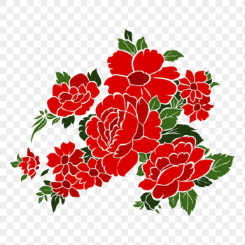 Red flowers png sticker nature | Free PNG - rawpixel