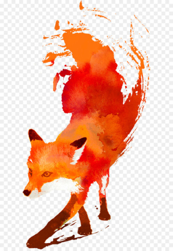 Red fox Art Watercolor painting - fox Red fox Art Watercolor painting - fox