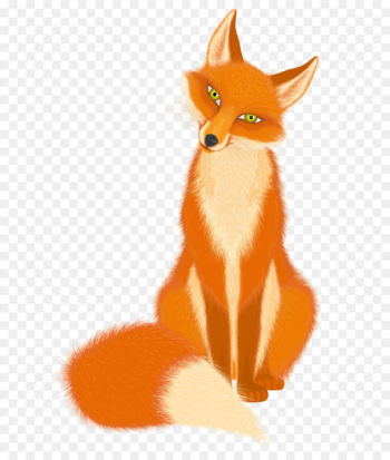 Red fox Cartoon Illustration - Transparent Cartoon Fox PNG Picture 