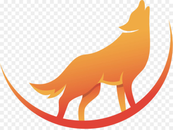 Red fox Gray wolf Aullido - Gradient orange midnight wolf howl 
