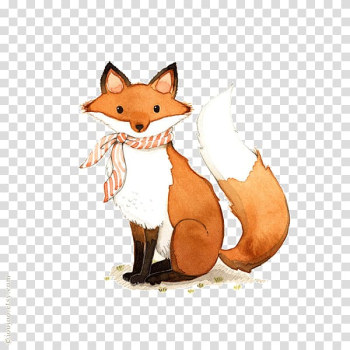 Red fox illustration, Fox Drawing Printmaking Watercolor painting Illustration, Mr. Fox watercolor illustration transparent background PNG clipart