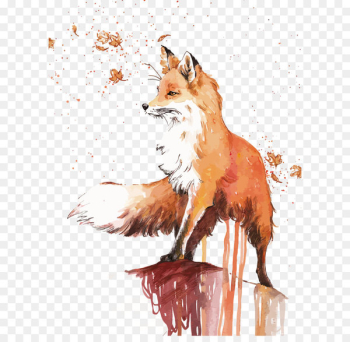 Red fox Lovers don't finally meet somewhere. They're in each other all along. Drawing - Vector Fox 