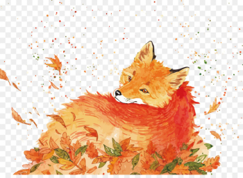 Red fox Watercolor painting Drawing - Vector Watercolor Fox Red fox Watercolor painting Drawing - Vector Watercolor Fox
