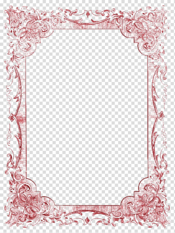 Red frame , frame Romance , Elegant red frame border transparent background PNG clipart