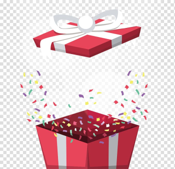 Red gift box, Christmas gift Computer file, Red holiday gift box transparent background PNG clipart