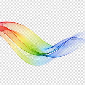 Red, green, yellow, and blue wave , , Color gradient belt transparent background PNG clipart