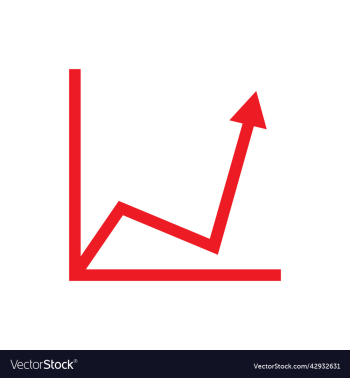 red growing graph icon red growing graph icon