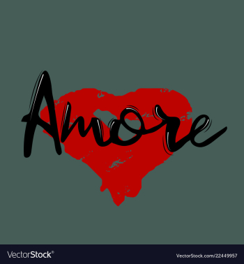 Red heart amore sign hand drawn vector image Red heart amore sign hand drawn vector image