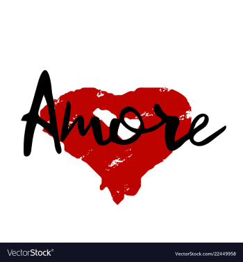 Red heart amore sign hand drawn vector image Red heart amore sign hand drawn vector image