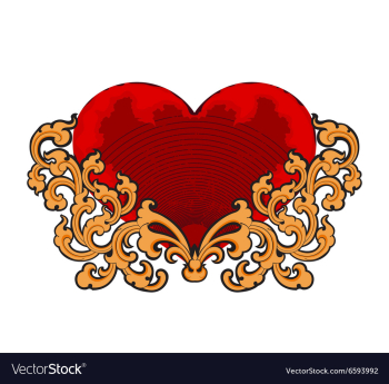 Red heart floral pattern vector image Red heart floral pattern vector image