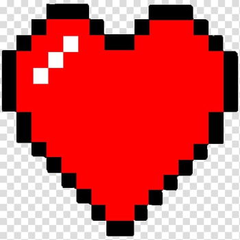 Red heart illustration, Pixel art Minecraft, Minecraft transparent background PNG clipart