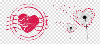 Red heart illustration, Postage Stamps Computer Icons, Heart love transparent background PNG clipart