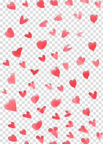 Red heart lot illustration, Love Watercolor painting, Watercolor love Shading transparent background PNG clipart