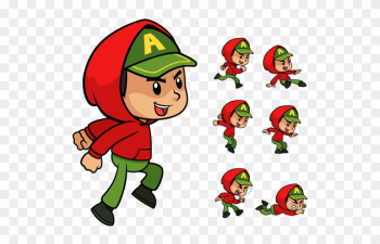 Red Hoodie Boy Game Sprites - 2d Character Hoodie Red Hoodie Boy Game Sprites - 2d Character Hoodie