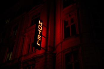 red hotel signage red hotel signage