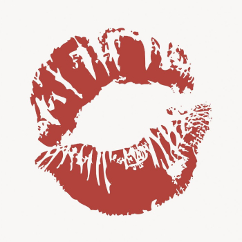 Red lip kiss print psd | Free PSD - rawpixel