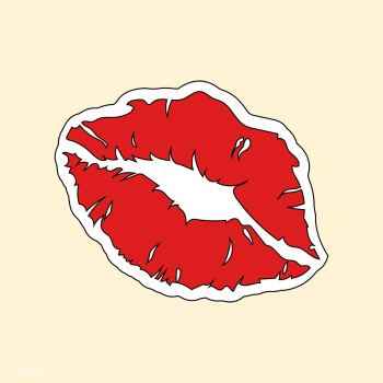 Red lipstick print sticker vector | Free stock vector - 487515 Red lipstick print sticker vector | Free stock vector - 487515